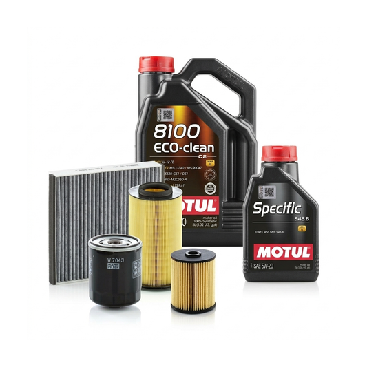 Kit revizie ulei Motul 8100 ECO-CLEAN 0W-30 + filtre Ford Kuga 2 2.0 TDCi 4x4 180 CP – MANN