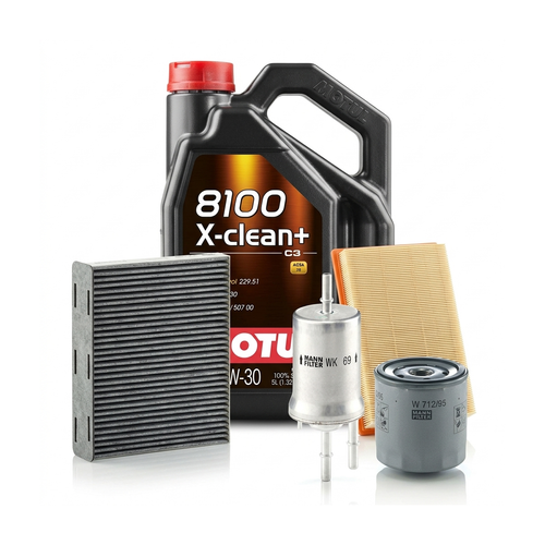 Kit revizie ulei Motul 8100 X-CLEAN+ 5W-30 + filtre VW Jetta 4 1.4 TSI 125 CP – MANN