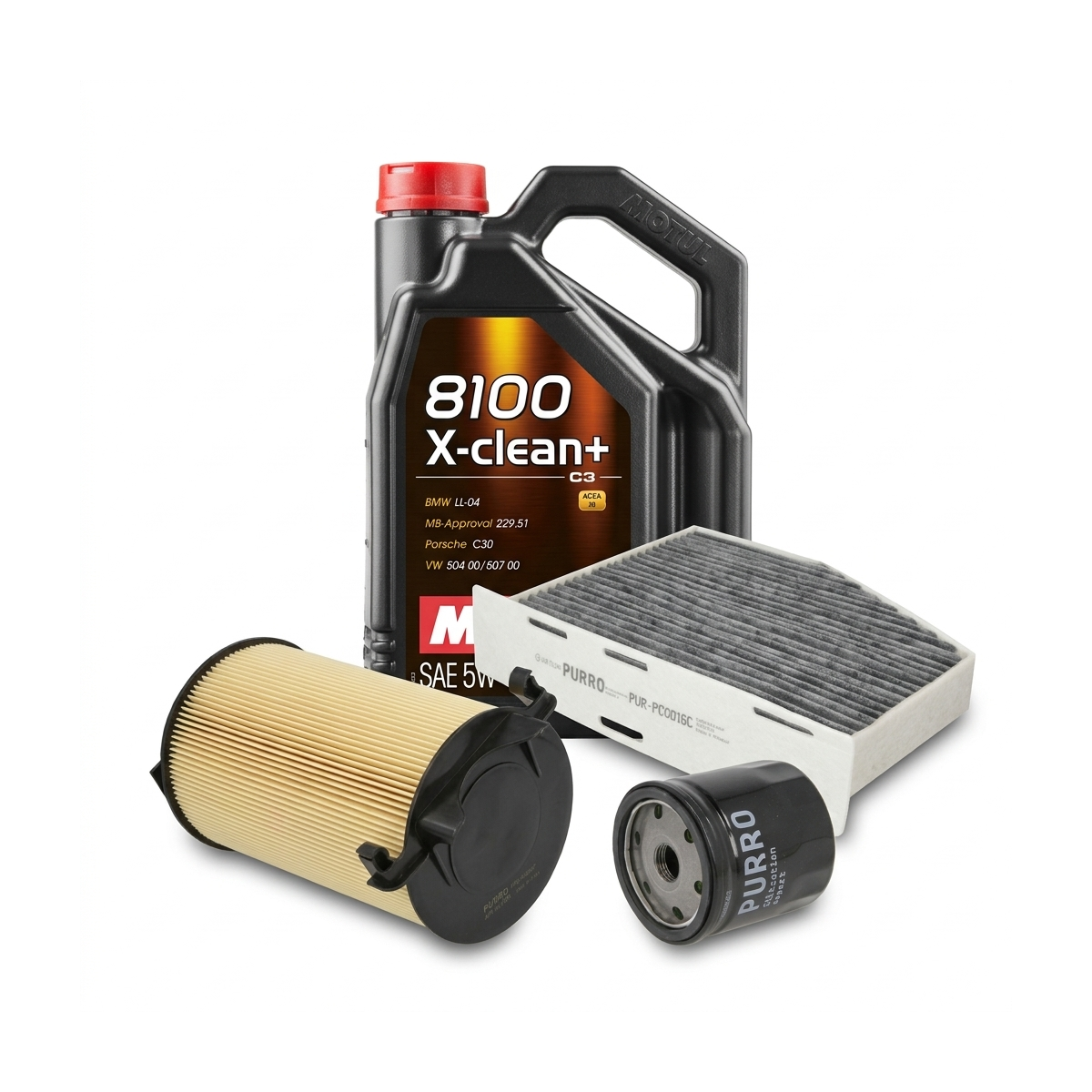 Kit revizie ulei Motul 8100 X-CLEAN+ 5W-30 + filtre VW Jetta 4 1.4 TSI 125 CP – PURRO