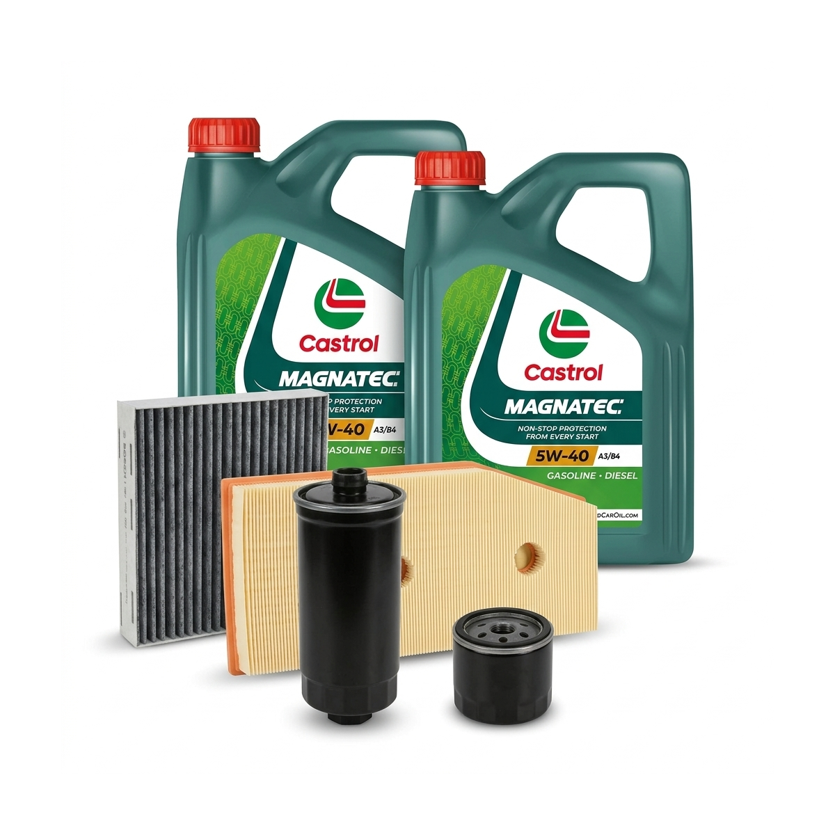 Kit revizie ulei Castrol MAGNATEC 5W-40 A3/B4 + filtre VW Jetta 4 1.4 TSI 150 CP – Bosch