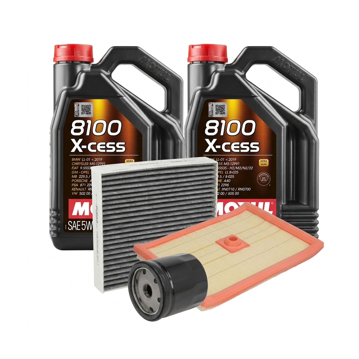Kit revizie ulei Motul 8100 X-CESS 5W-40 + filtre VW Jetta 4 1.4 TSI 150 CP – PURRO