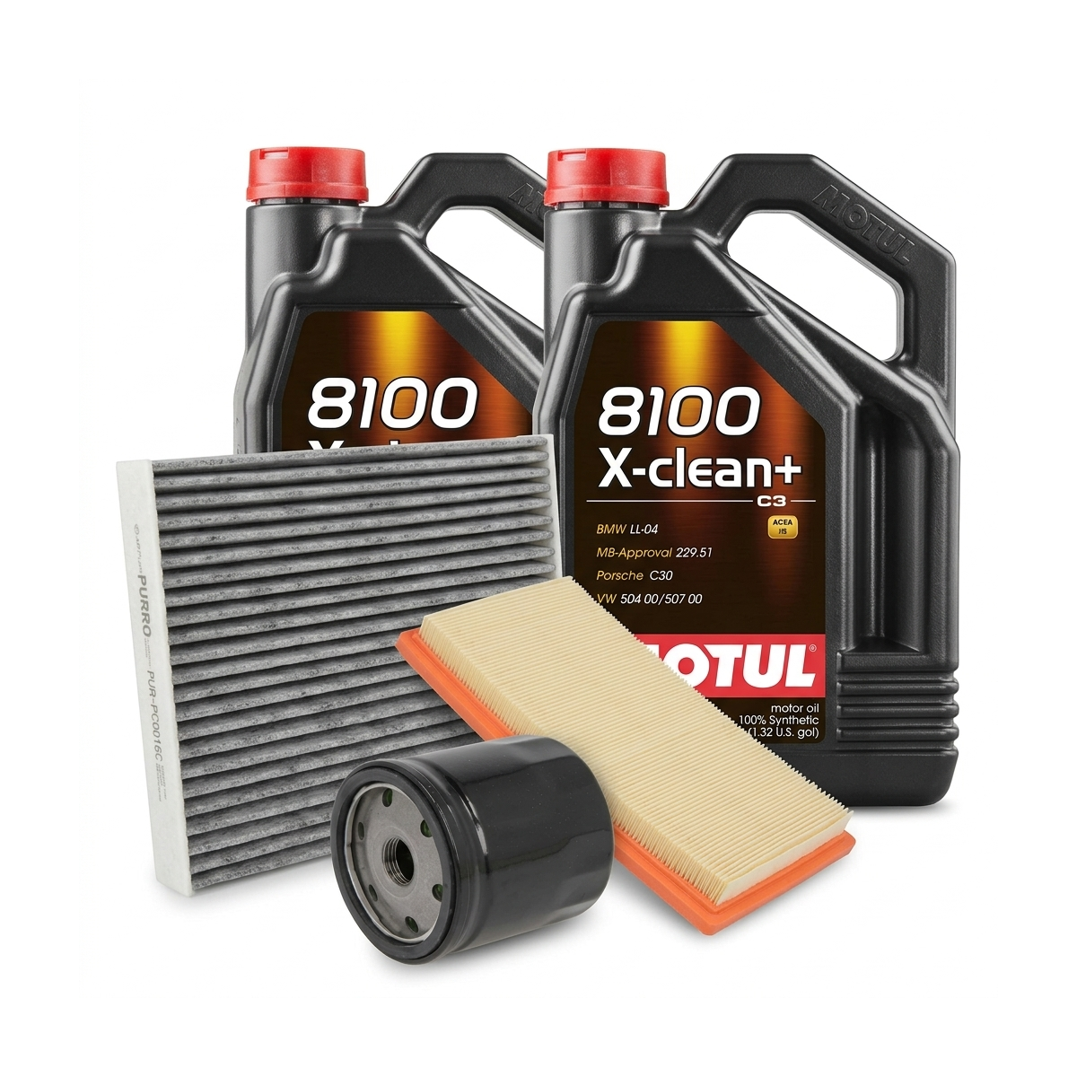 Kit revizie ulei Motul 8100 X-CLEAN+ 5W-30 + filtre VW Jetta 4 1.4 TSI 150 CP – PURRO