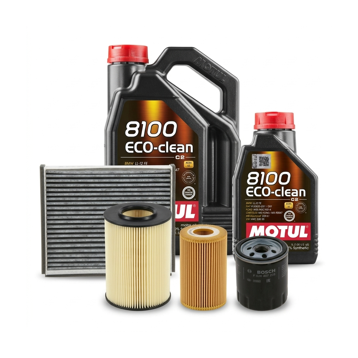 Kit revizie ulei Motul 8100 ECO-CLEAN 0W-30 + filtre Ford Focus 3 2.0 TDCi ST 185 CP – Bosch