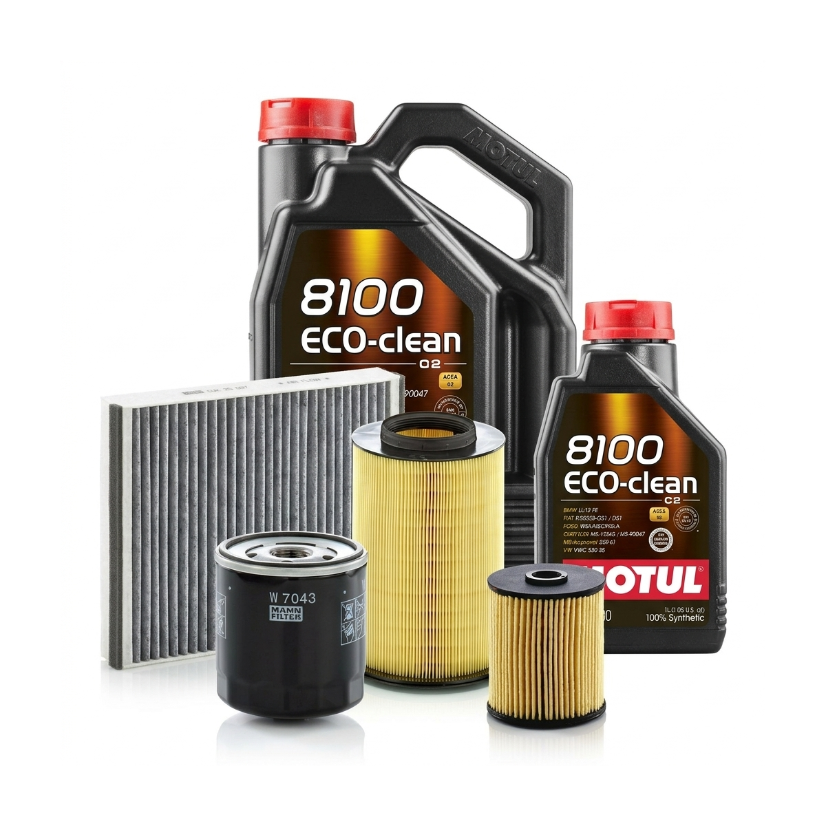 Kit revizie ulei Motul 8100 ECO-CLEAN 0W-30 + filtre Ford Focus 3 2.0 TDCi ST 185 CP – MANN