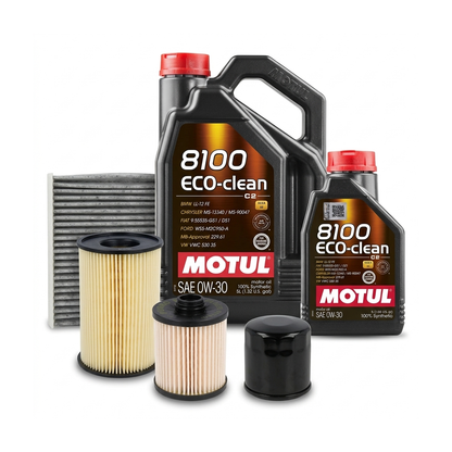 Kit revizie ulei Motul 8100 ECO-CLEAN 0W-30 + filtre Ford Focus 3 2.0 TDCi ST 185 CP – PURRO