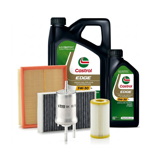 Kit revizie ulei Castrol EDGE 5W-30 LL + filtre VW Polo 5 1.8 GTI 192 CP – MANN