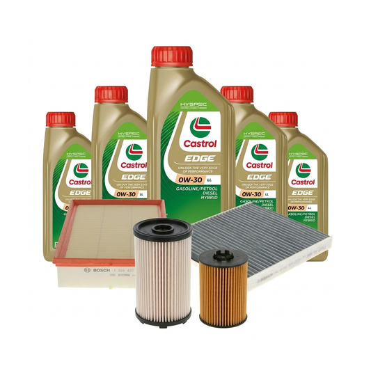 Kit revizie ulei Castrol EDGE 0W-30 LL + filtre Skoda Octavia 3 1.6 TDI 4x4 105 CP – Bosch