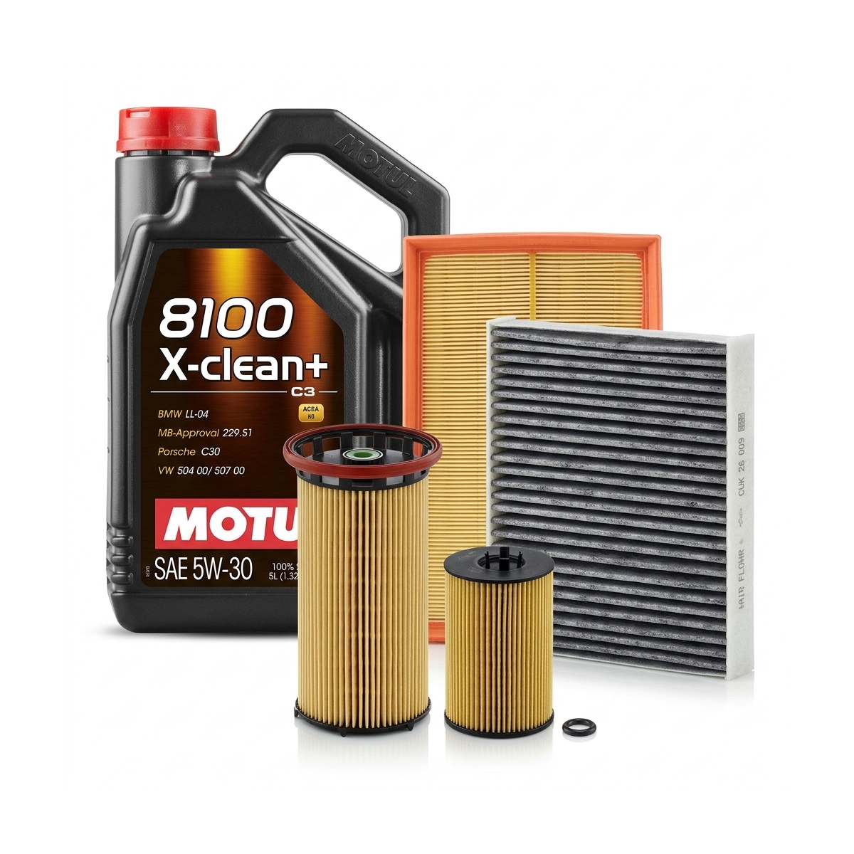 Kit revizie ulei Motul 8100 X-CLEAN+ 5W-30 + filtre Skoda Octavia 3 1.6 TDI 4x4 105 CP – MANN