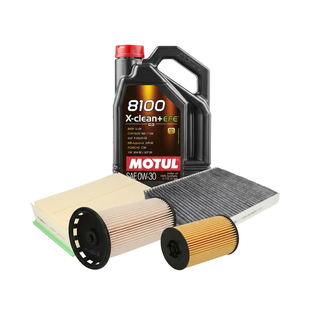 Kit revizie ulei Motul 8100 X-CLEAN+ EFE 0W-30 + filtre Skoda Octavia 3 1.6 TDI 4x4 105 CP – PURRO