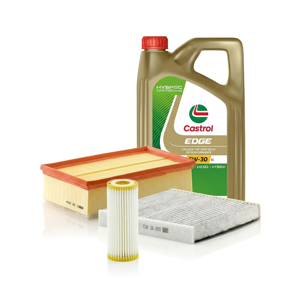 Kit revizie ulei Castrol EDGE 5W-30 LL + filtre Skoda Octavia 3 1.8 TSI 4x4 180 CP – MANN