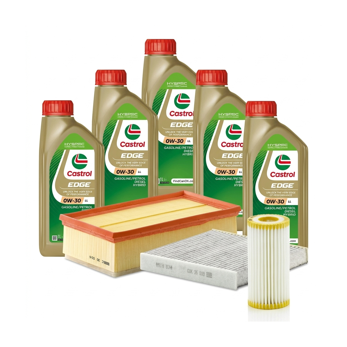 Kit revizie ulei Castrol EDGE 0W-30 LL + filtre Skoda Octavia 3 1.8 TSI 4x4 180 CP – MANN