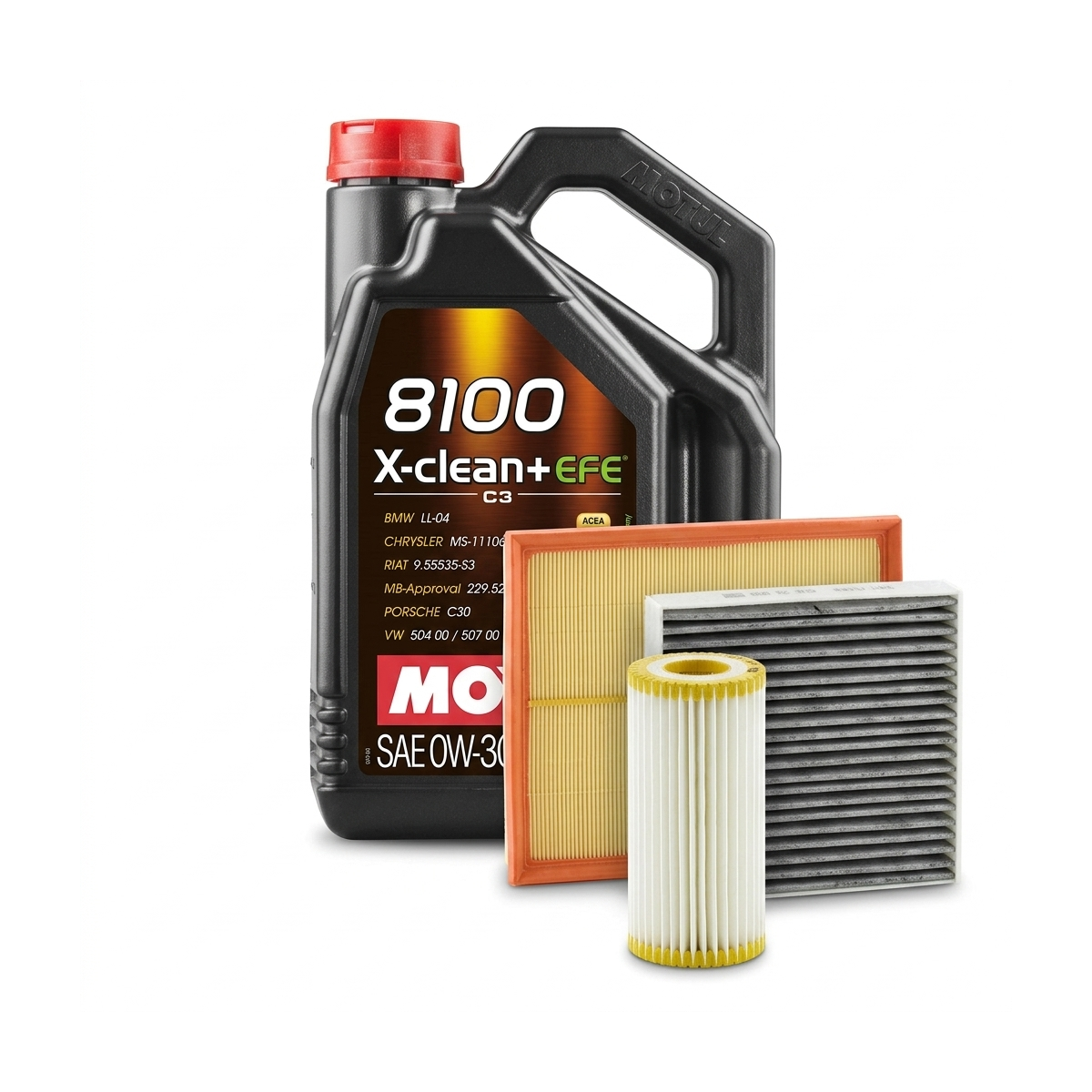 Kit revizie ulei Motul 8100 X-CLEAN+ EFE 0W-30 + filtre Skoda Octavia 3 1.8 TSI 4x4 180 CP – MANN