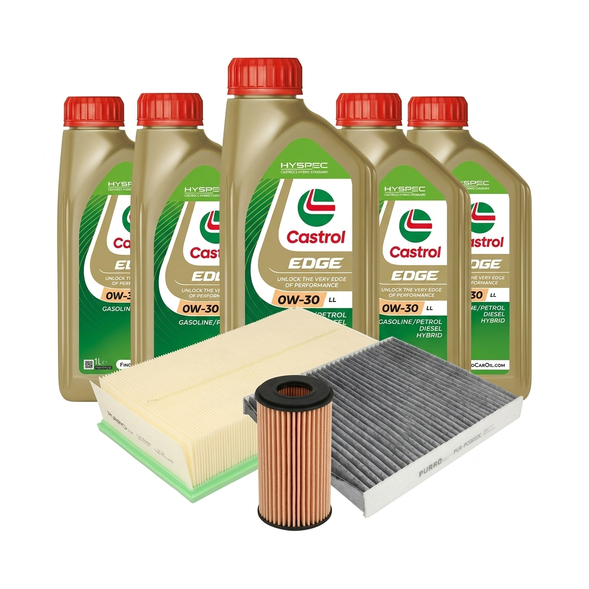 Kit revizie ulei Castrol EDGE 0W-30 LL + filtre Skoda Octavia 3 1.8 TSI 4x4 180 CP – PURRO