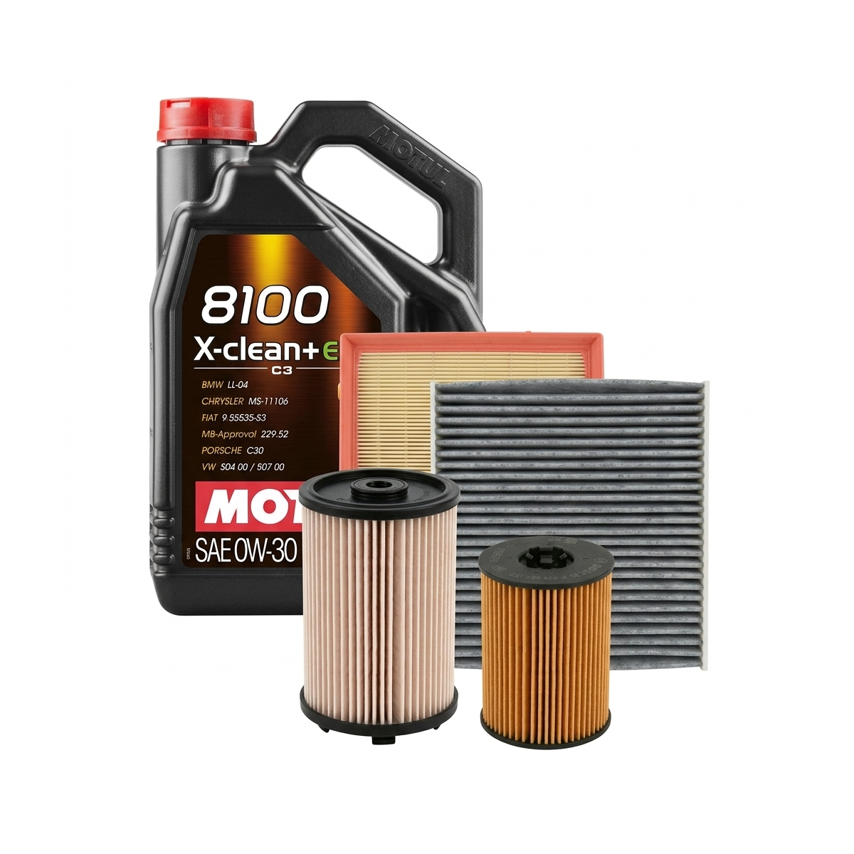 Kit revizie ulei Motul 8100 X-CLEAN+ EFE 0W-30 + filtre Skoda Octavia 3 2.0 TDI 4x4 150 CP – Bosch