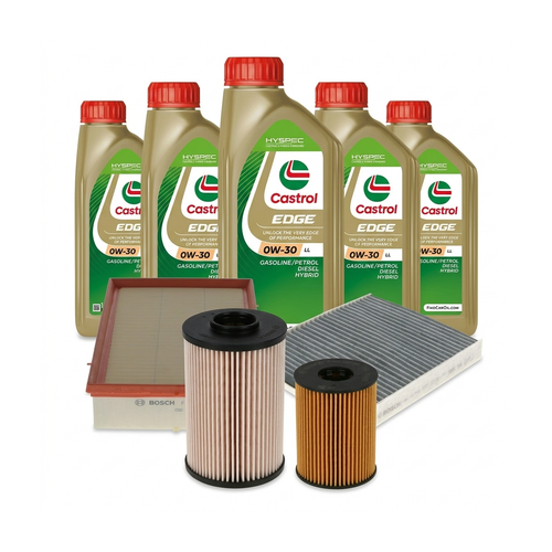 Kit revizie ulei Castrol EDGE 0W-30 LL + filtre Skoda Octavia 3 2.0 TDI TDI RS 4x4 184 CP – Bosch