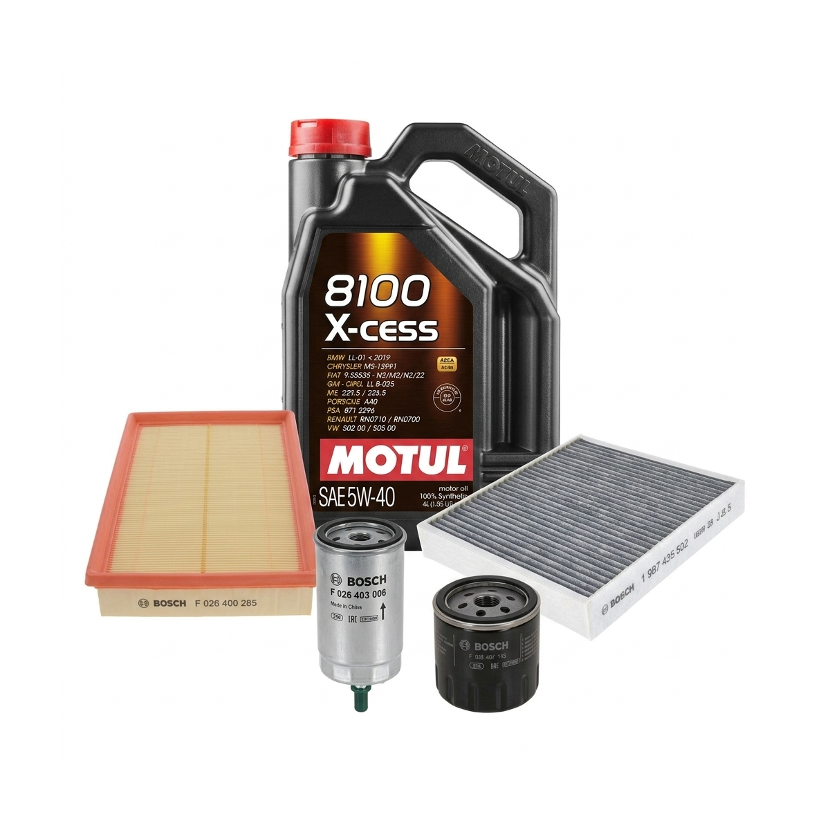 Kit revizie ulei Motul 8100 X-CESS 5W-40 + filtre Skoda Fabia 3 1.0 75 CP – Bosch