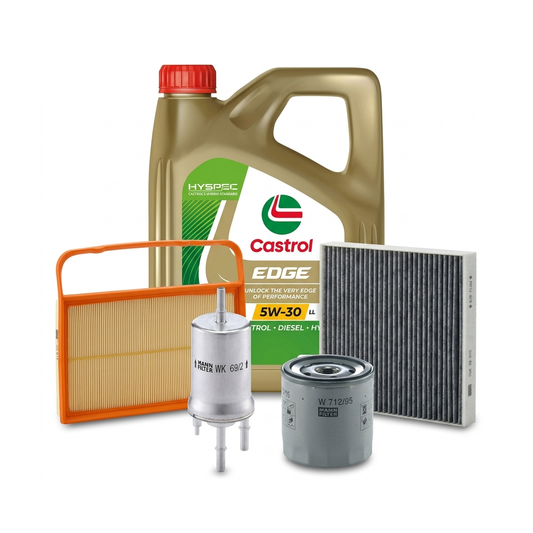 Kit revizie ulei Castrol EDGE 5W-30 LL + filtre Skoda Fabia 3 1.0 75 CP – MANN