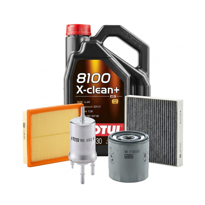 Kit revizie ulei Motul 8100 X-CLEAN+ 5W-30 + filtre Skoda Fabia 3 1.0 75 CP – MANN