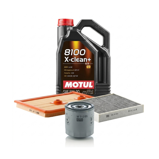 Kit revizie ulei Motul 8100 X-CLEAN+ 5W-30 + filtre Skoda Fabia 3 1.2 TSI 90 CP – MANN