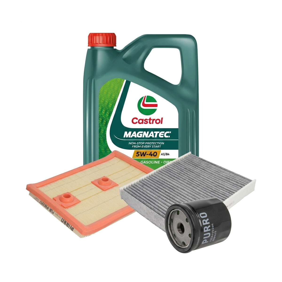 Kit revizie ulei Castrol MAGNATEC 5W-40 A3/B4 + filtre Skoda Fabia 3 1.2 TSI 90 CP – PURRO