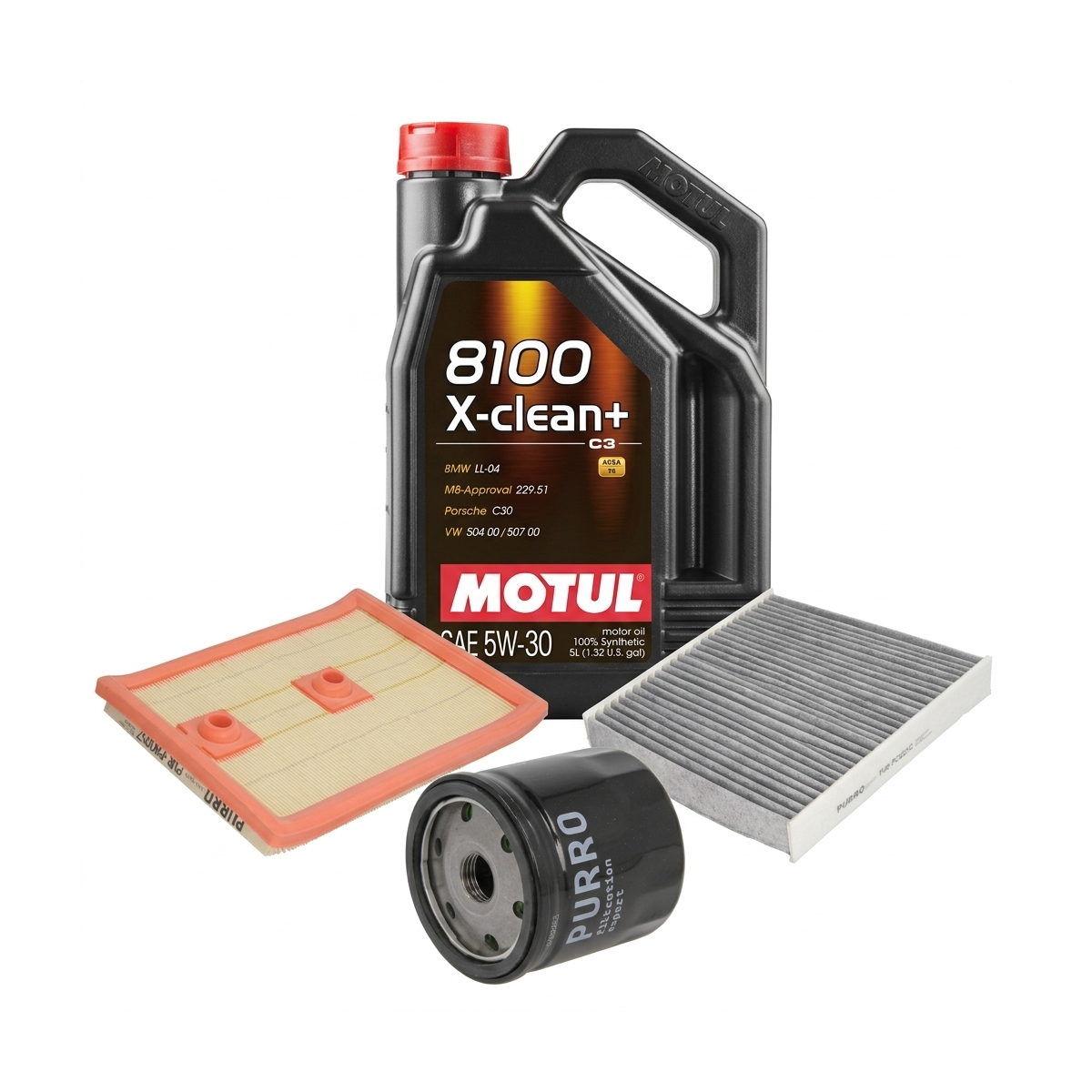 Kit revizie ulei Motul 8100 X-CLEAN+ 5W-30 + filtre Skoda Fabia 3 1.2 TSI 110 CP – PURRO
