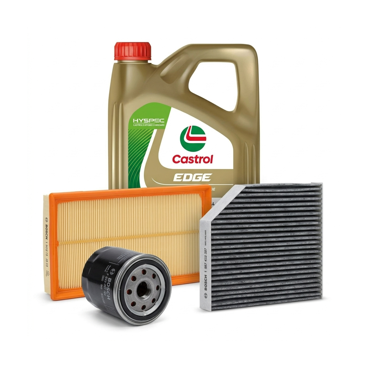 Kit revizie ulei Castrol EDGE 5W-30 LL + filtre VW Tiguan 5N 1.4 TSI 4motion 160 CP – Bosch