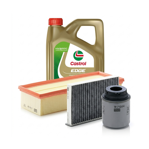 Kit revizie ulei Castrol EDGE 5W-30 LL + filtre VW Tiguan 5N 1.4 TSI 4motion 160 CP – MANN