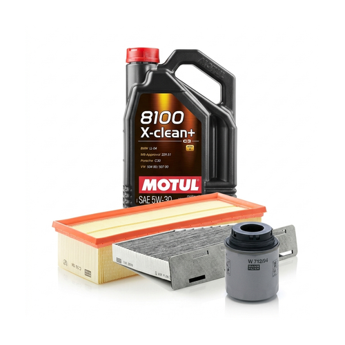Kit revizie ulei Motul 8100 X-CLEAN+ 5W-30 + filtre VW Tiguan 5N 1.4 TSI 4motion 160 CP – MANN