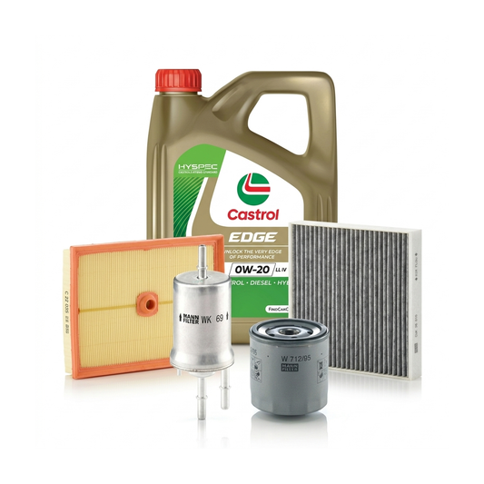 Kit revizie ulei Castrol EDGE 0W-20 LL IV + filtre VW Polo 5 1.0 TSI 95 CP – MANN