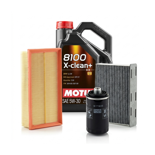 Kit revizie ulei Motul 8100 X-CLEAN+ 5W-30 + filtre VW Tiguan 5N 2.0 TSI 4motion 180 CP – MANN