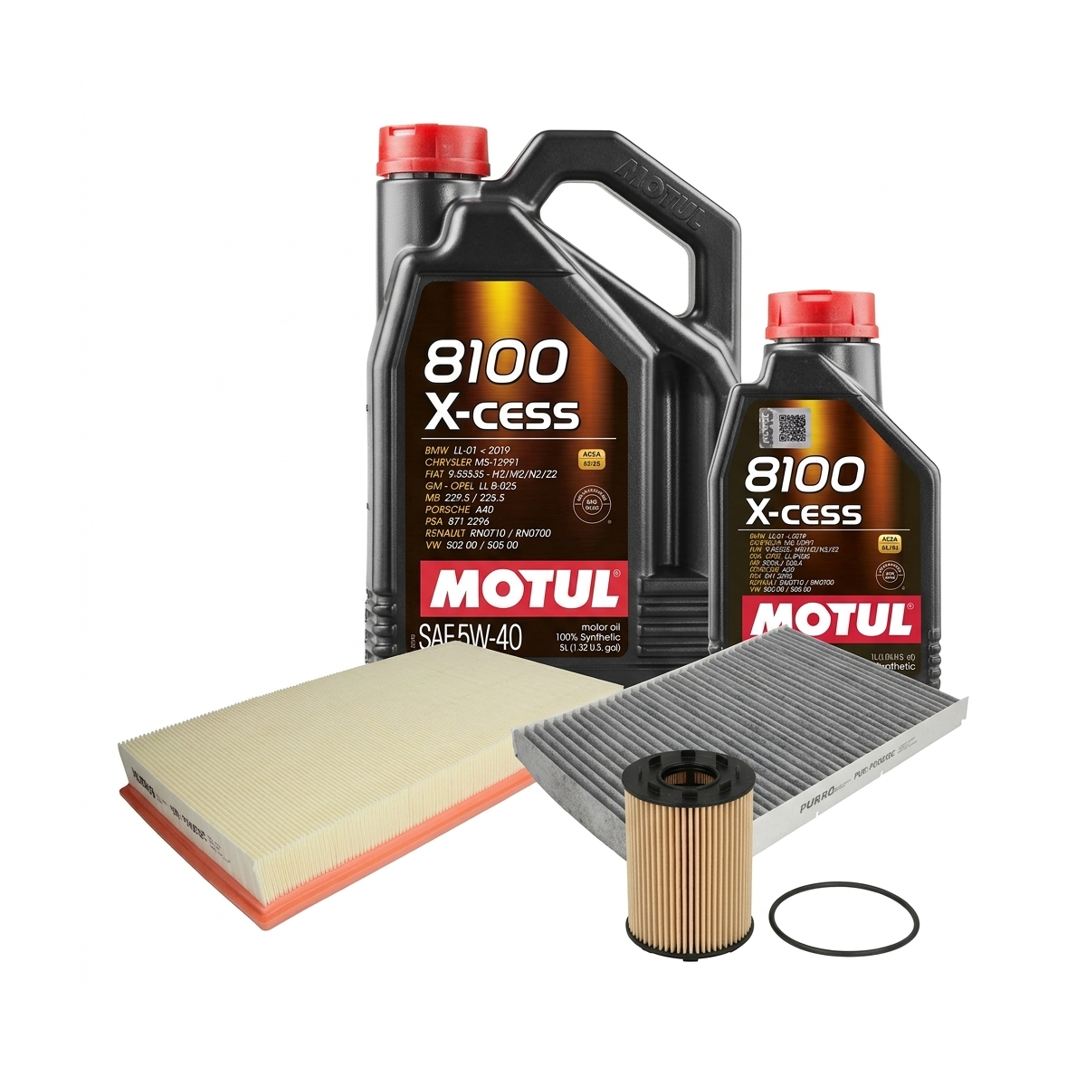 Kit revizie ulei Motul 8100 X-CESS 5W-40 + filtre VW Golf 4 2.8 VR6 4motion 204 CP – PURRO
