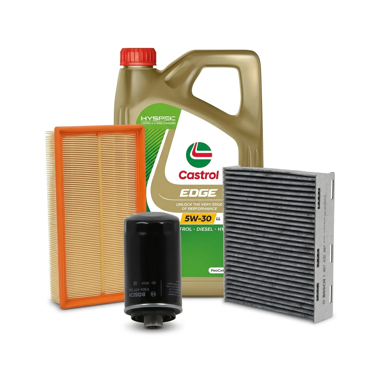 Kit revizie ulei Castrol EDGE 5W-30 LL + filtre VW Tiguan 5N 2.0 TSI 4motion 211 CP – Bosch