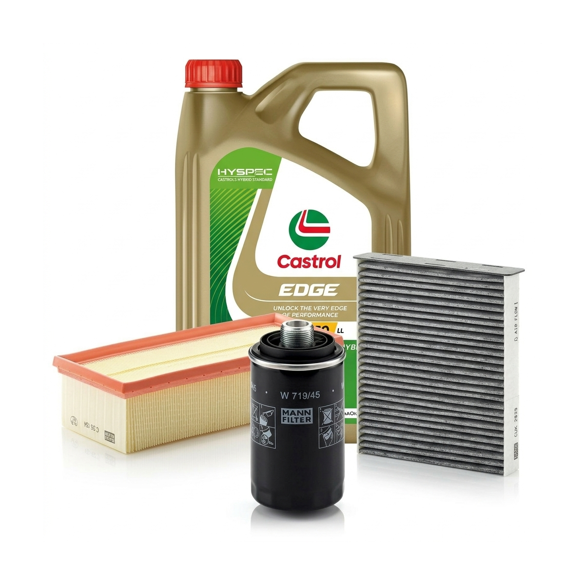 Kit revizie ulei Castrol EDGE 5W-30 LL + filtre VW Tiguan 5N 2.0 TSI 4motion 211 CP – MANN