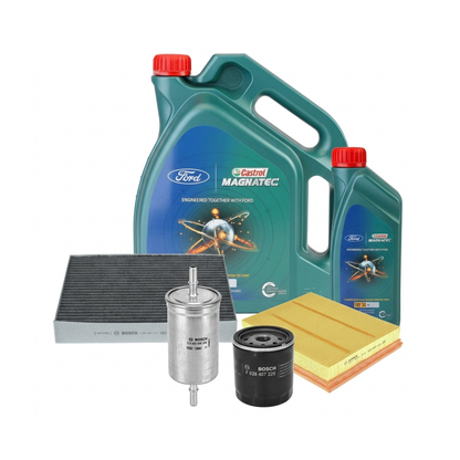 Kit revizie ulei Castrol Ford Magnatec A5 5W-30 + filtre Ford Mondeo 5 2.0 EcoBoost 203 CP – Bosch