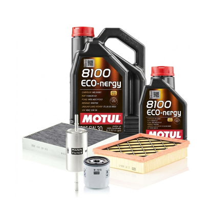 Kit revizie ulei Motul 8100 ECO-NERGY 5W-30 + filtre Ford Mondeo 5 2.0 EcoBoost 203 CP – MANN