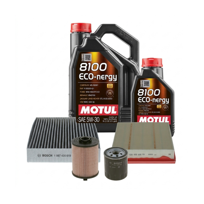 Kit revizie ulei Motul 8100 ECO-NERGY 5W-30 + filtre Ford Mondeo 5 2.0 TDCi 180 CP – Bosch