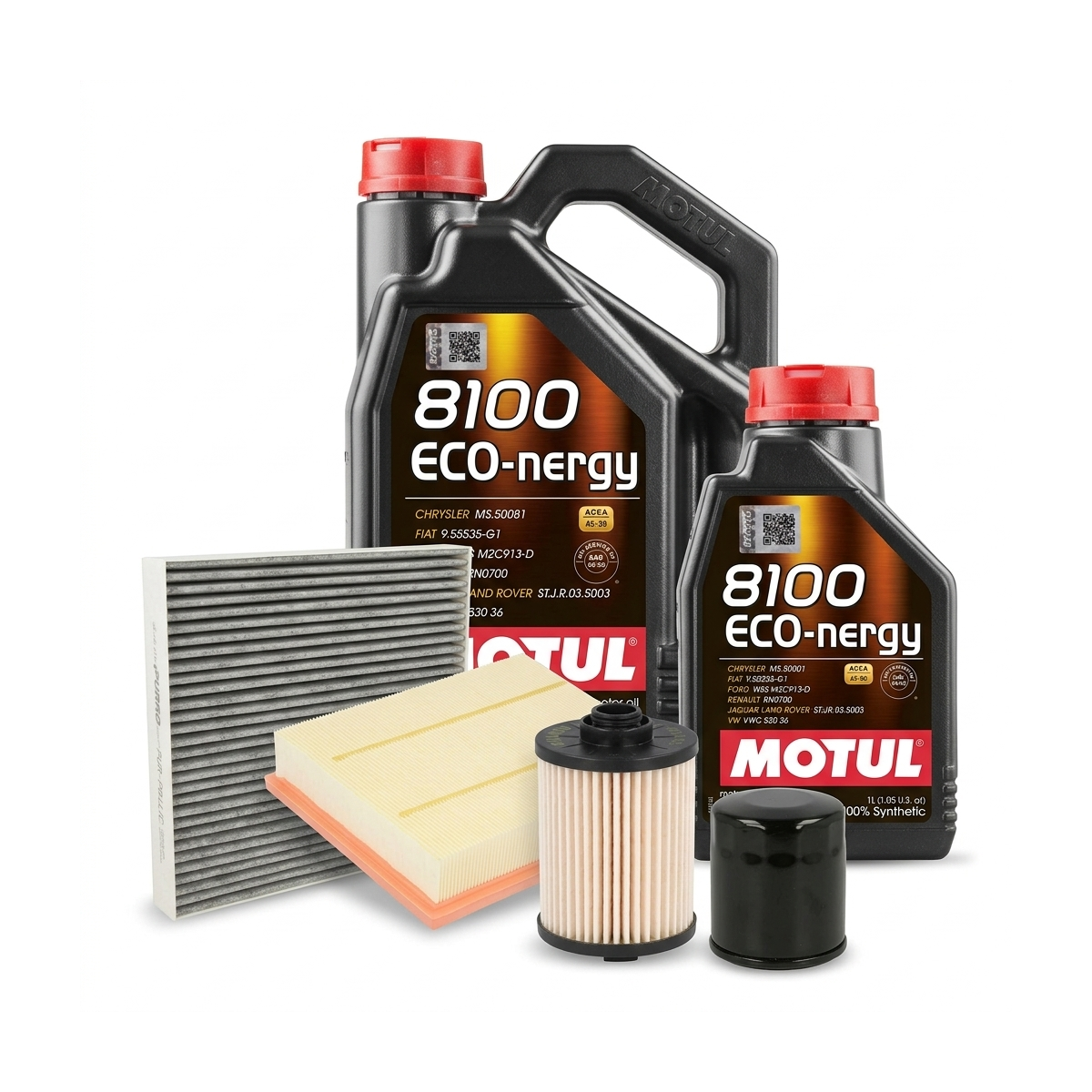 Kit revizie ulei Motul 8100 ECO-NERGY 5W-30 + filtre Ford Mondeo 5 2.0 TDCi 180 CP – PURRO