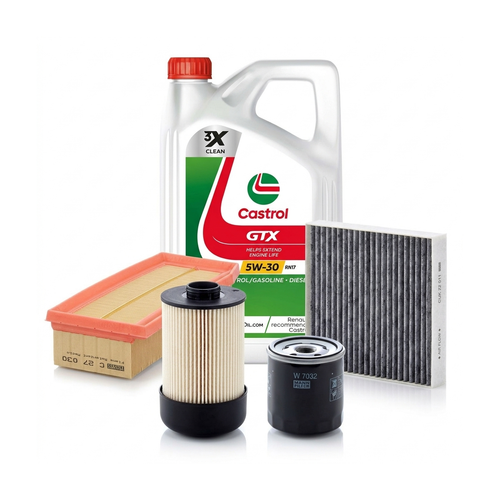 Kit revizie ulei Castrol GTX 5W-30 RN17 + filtre Dacia Sandero 2 1.5 dCi 84 CP – MANN