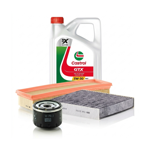 Kit revizie ulei Castrol GTX 5W-30 + filtre Dacia Logan 2 1.6 16V 105 CP – MANN