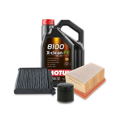 Kit revizie ulei Motul 8100 X-CLEAN FE 5W-30 + filtre Dacia Duster HS 1.6 16V LPG 105 CP – Bosch