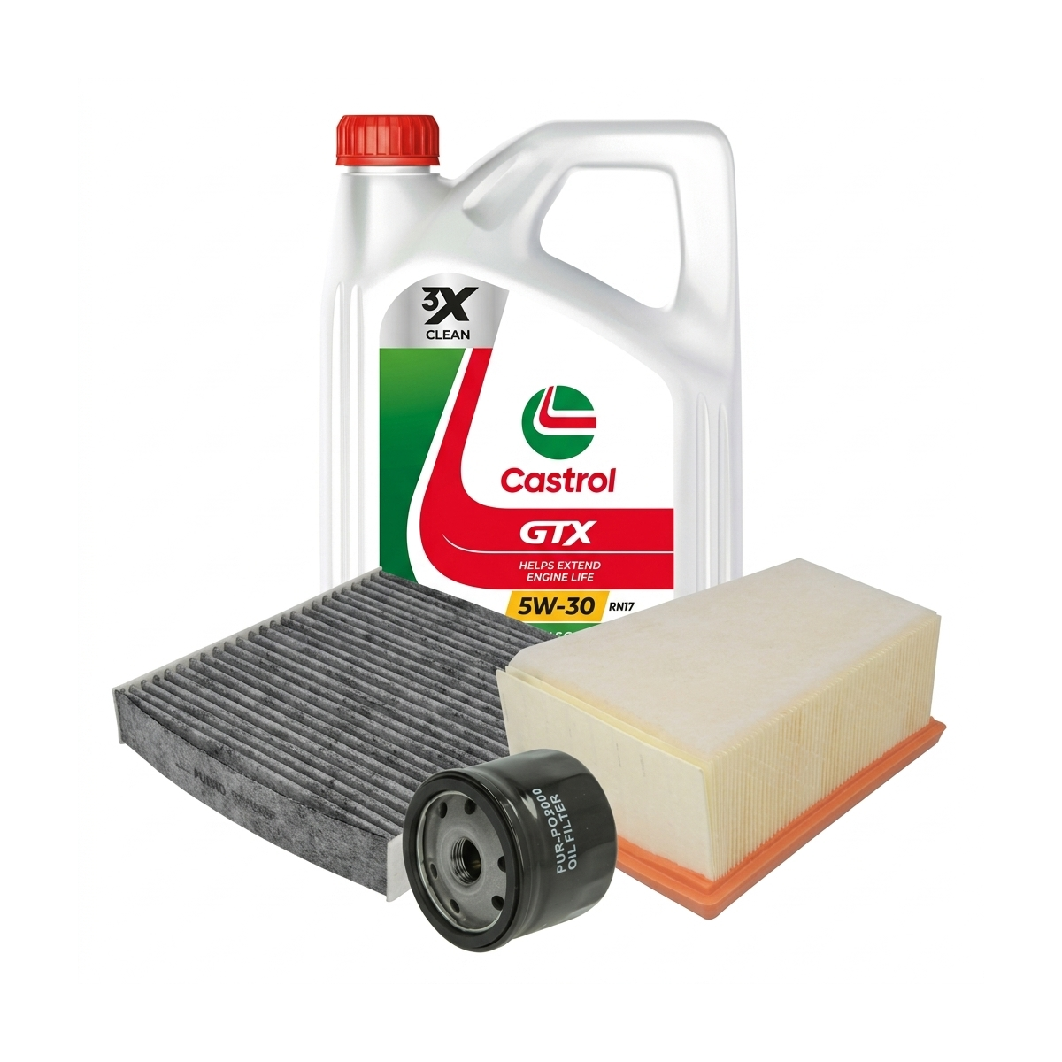 Kit revizie ulei Castrol GTX 5W-30 RN17 + filtre Dacia Duster HS 1.6 16V LPG 105 CP – PURRO