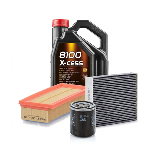 Kit revizie ulei Motul 8100 X-CESS 5W-40 + filtre Renault Clio 4 1.6 RS Trophy 220 CP – MANN
