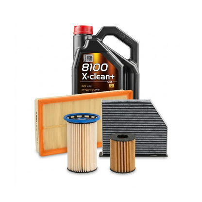 Kit revizie ulei Motul 8100 X-CLEAN+ 5W-30 + filtre VW Passat B7 2.0 TDI 136 CP – Bosch