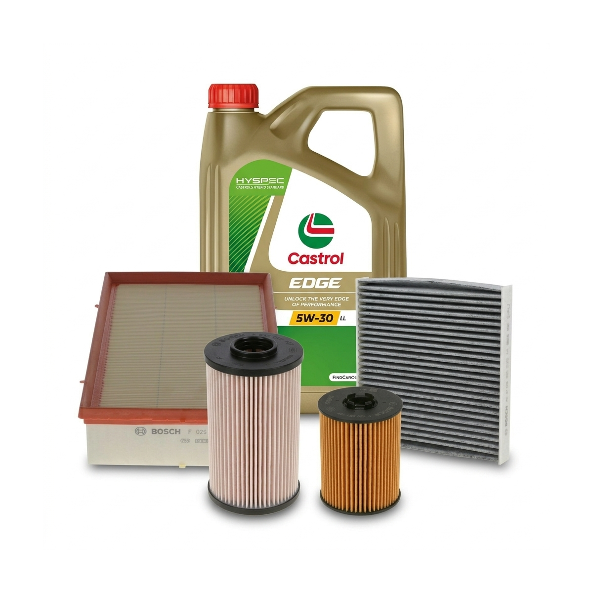 Kit revizie ulei Castrol EDGE 5W-30 LL + filtre VW Passat B8 2.0 TDI 4motion 150 CP – Bosch