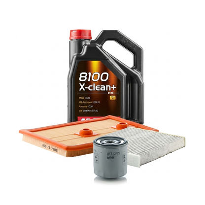 Kit revizie ulei Motul 8100 X-CLEAN+ 5W-30 + filtre Skoda Superb 3 1.4 TSI 150 CP – MANN