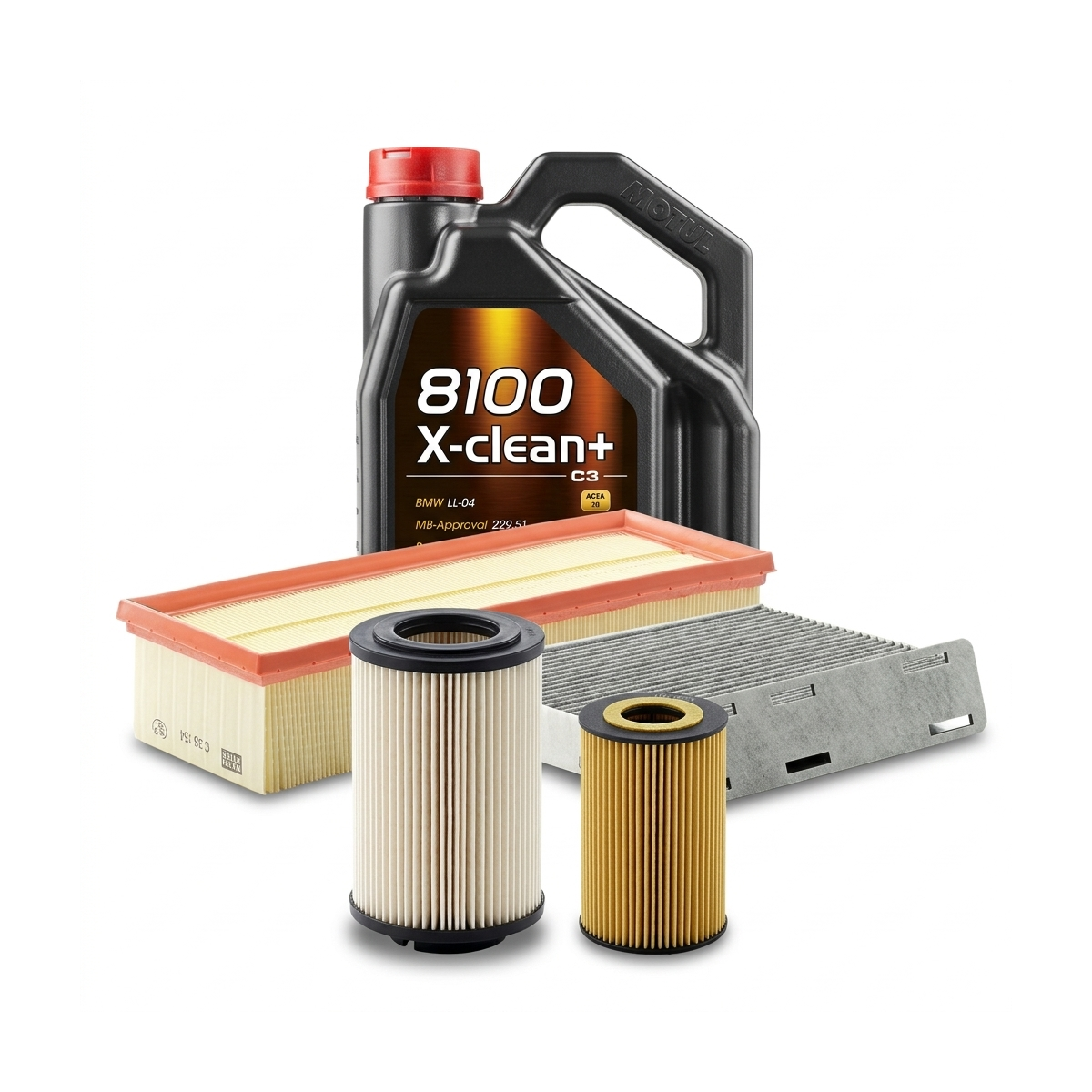 Kit revizie ulei Motul 8100 X-CLEAN+ 5W-30 + filtre VW Tiguan 5N 2.0 TDI 150 CP – MANN