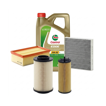 Kit revizie ulei Castrol EDGE 5W-30 LL + filtre VW Touran 5T1 2.0 TDI 150 CP – MANN