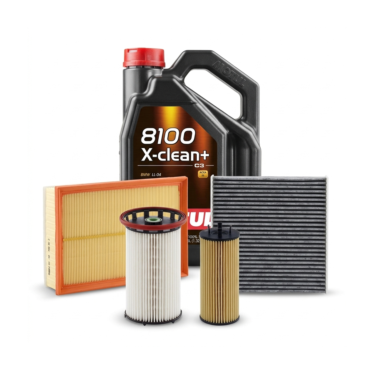 Kit revizie ulei Motul 8100 X-CLEAN+ 5W-30 + filtre VW Touran 5T1 2.0 TDI 150 CP – MANN