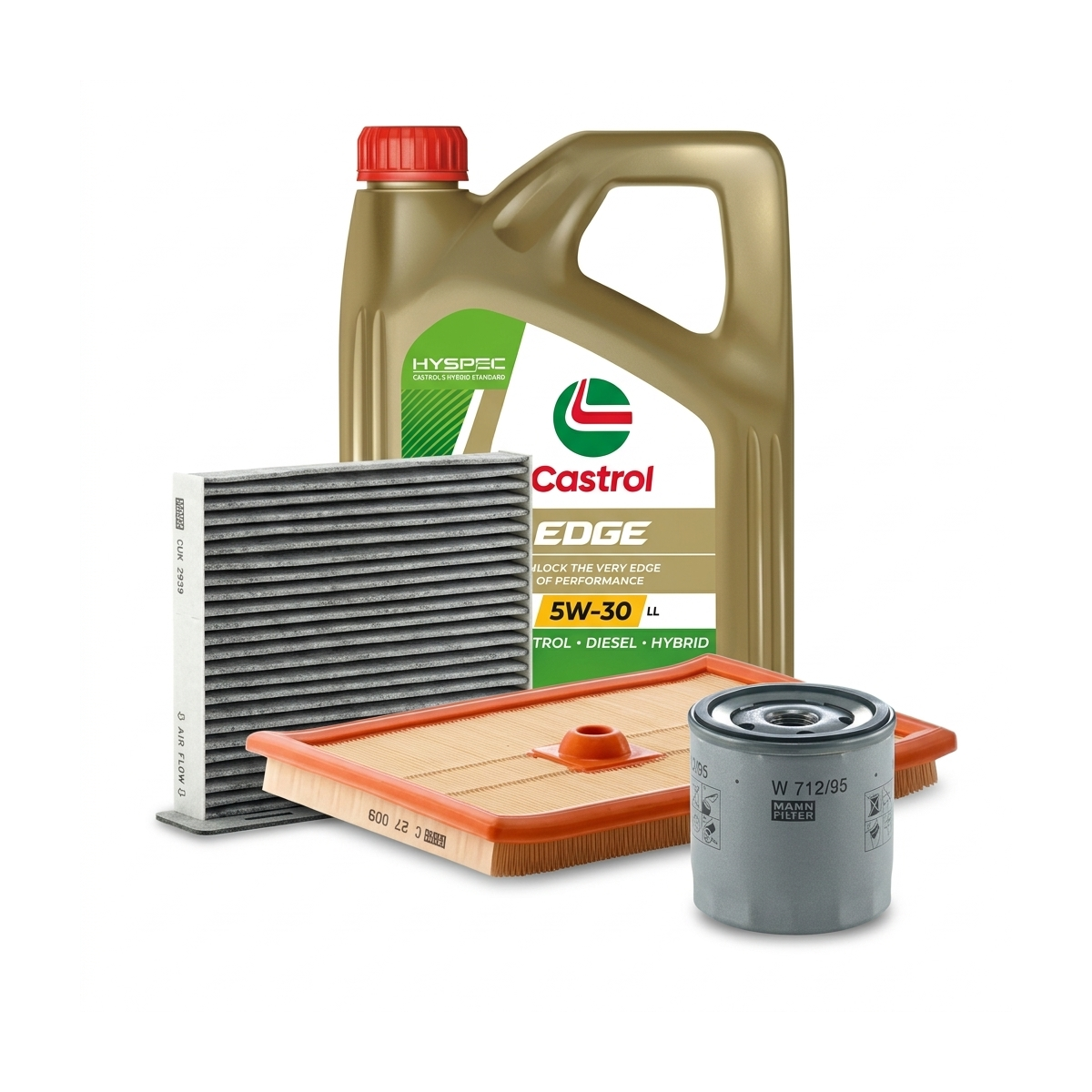 Kit revizie ulei Castrol EDGE 5W-30 LL + filtre VW Tiguan 5N 1.4 TSI 125 CP – MANN