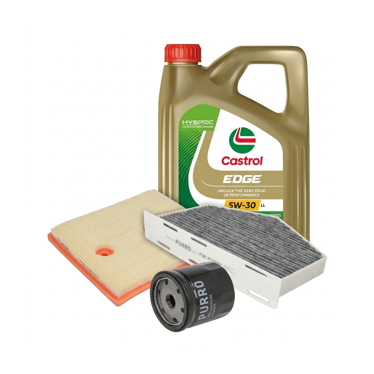 Kit revizie ulei Castrol EDGE 5W-30 LL + filtre VW Tiguan 5N 1.4 TSI 125 CP – PURRO